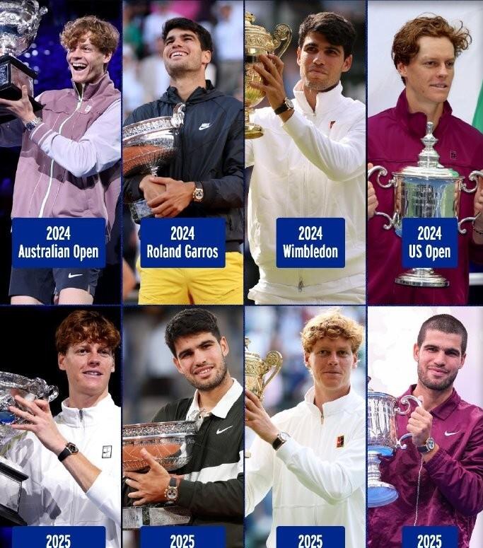 包含美网完胜法网，阿尔卡拉斯统治全场的词条